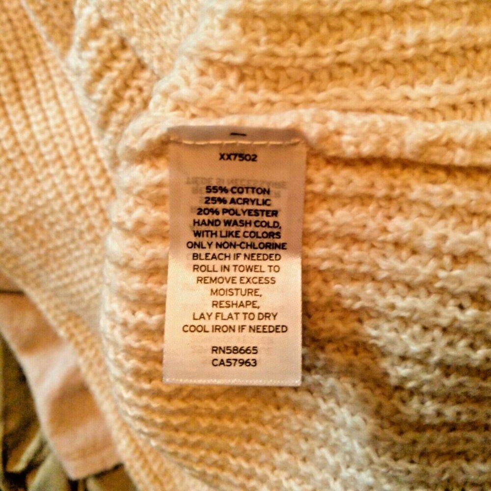 ABOUND Sweater Women’s XS Beige Oatmeal Heather Side Split Mock Neck Knit - Picture 6 of 6